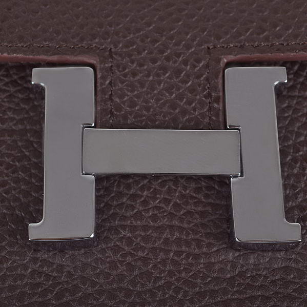 Cheap Fake Hermes Constance Long Wallets Brown Calfskin Leather Silver - Click Image to Close